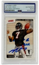 Atlanta Falcons Michael Vick Autographed 2001 Upper Deck Victory RC #374 PSA/DNA picture