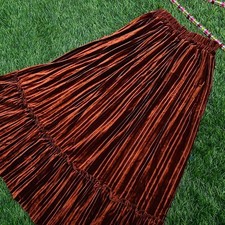 Vintage Feather Like Velvet Mixi Skirt picture