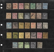 France Stamps w/Perfins; 1876-1900 Sage Definitives #73//108; 33 Different picture