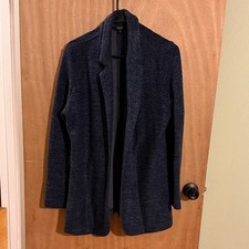 Simply Vera Vera Wang Navy Blue Open Front Cardigan Jacket Womens Large L picture