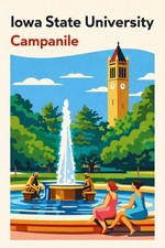 Iowa State University Campanile Vintage Art Print - 2x3 Print 🎨 200gsm picture