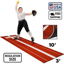 USA-Made Regulation Softball Pitching Mat 3×10 Clay – Pro Turf with Rubber picture