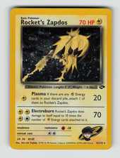 Gym Challenge 015/132 Rocket's Zapdos Unlimited Holo Rare LP * SWIRL * picture