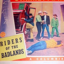 Vintage 1941 Riders of the Badlands Lobby Card Charles Starrett Columbia Western picture