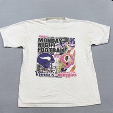 Vintage Monday Night Football Shirt Mens Large White Vikings Redskins 2006 Tee picture