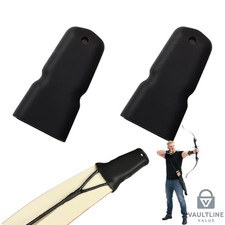 2 Pcs Silicone Recurve and Longbow Tip Protectors - Black Archery Gear picture