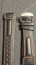 Sinn 22mm Pilot Style Black Cowhide Strap Orange Stitching Medium New picture
