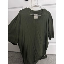 Denim & Flower Ricky Singh Mens V-Neck T-Shirt Dark Olive Green Size 2X picture