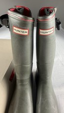 Hunter Balmoral Tall Adjustable Wellington Rain Boots Olive Green UK 7 US 8 NIB picture
