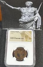 NGC Biblical Roman Emperor Augustus Caesar 27BC-14AD Scarce 25mm AE As. CC265 picture