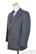 BRIONI Gray Striped Textured CASHMERE WOOL Luxury Jacket Pants Suit - 39 S picture