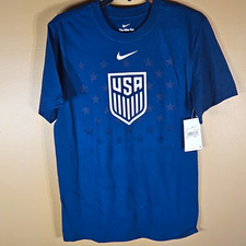 Nike USA Soccer Core Cotton Short Sleeve Shirt Tee Navy Size S picture