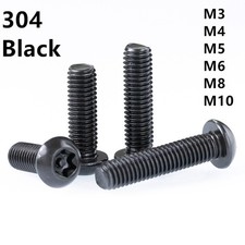 Black 304 Stainless Steel Pin Tamper Torx Button Head Security Screw M3 M4 M5 M6 picture