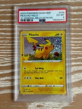 2020 Pokemon Black Star PROMO  #039 PIKACHU HOLO   PSA 6 picture