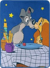 LICENSED Disney Lady and the Tramp New Plush Fleece Throw Gift Blanket Dog Movie picture