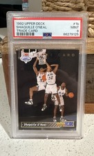 1992-93 Upper Deck Trade Card #1B Shaquille O'Neal Orlando Magic PSA 9 picture