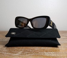 CHANEL CH5514 Rectangle Sunglasses 53mm Black/Gray Lens 100% UV picture