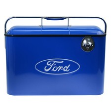 Cooler Metal Ford Blue/White Vintage picture