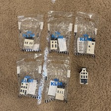 Lot of 6 KLM BOLS Blue Delft Amsterdam Canal Houses #44,10,28,23,59,38 EMPTY picture