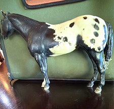Black & White Spotted Appaloosa Horse Figurine Model, Plastic picture