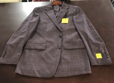 Hickey Freeman Wool Sports Coat Wine Burgundy Check Classic Fit SZ 40R   $395 picture
