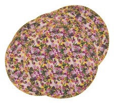 New Sophie Williamson Designs SWD 6 Round Placemats Romance is Dead Yellow picture