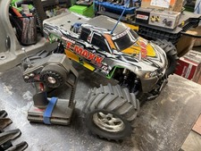 Traxxas Tmaxx 2.5 Nitro, Custom Monster Truck, Green Full Roll Cage, Runs picture