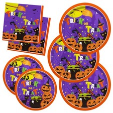 Halloween Party Supplies Kit Serve 50，Halloween Witch Pumpkin 50, Purple picture