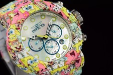 RARE Invicta Sponge Bob Sponge Bob & Friends Mens Watch MOP Dial Aqua Plating picture