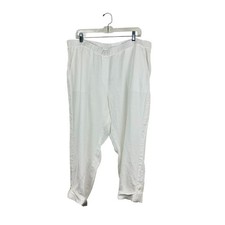 NWT J. Jill White Linen Pull-On Pants 2X Casual Easy picture