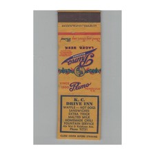 Vintage Territory Of Hawaii Matchbook Cover Primo Beer K.C. Drive Inn Waffles picture