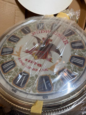 Vtg Budweiser Double Sided Grandfather Watch Lighted Clock Sign NOS Box picture