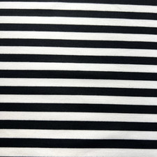 Ponte De Roma Fabric Black & White Stripes Stretch Knit 60
