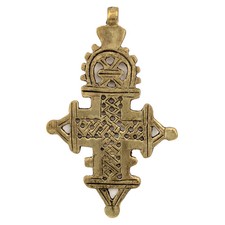 Ethiopian Coptic Cross Pendant Large 95mm African Brass Brass Large Hole picture