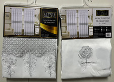 Set of 2 Alyssa Macrame Jacquard Embroidered Curtains with Valance, 84