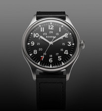 BENRUS #3061 BU Automatic Swiss Made Black Dial Sapphire Crystal Watch picture