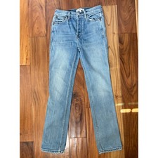 Re/Done Originals Slim Straight Jeans 25 Light Wash High Rise picture