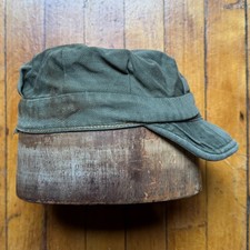 Vintage 1940s WWII Era Small HBT Utility Work Cap Hat Military Style 40s WW2 picture