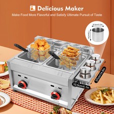 Countertop Gas Deep Fryer Propane Gas Stainless Steel Outdoor Use Round 2 Burner picture
