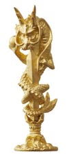 Kurikara Ryuo Buddhist Dragon Pendant SV925 24K Gold Plated Japan picture