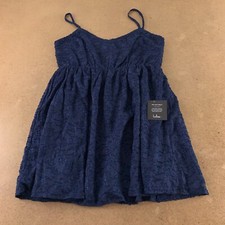 Lulus Women's Size Large Navy Textured Sleeveless Smocked Back Mini Dress NWT picture