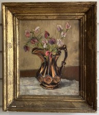 Antique Oil Painting FRENCH IMPRESSIONIST ROMANTIC Still Life Signed BEAUTIFUL picture
