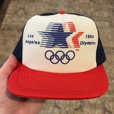 Vintage 1984 Los Angeles LA Olympic Hat Trucker NWOT California Rare Mint picture