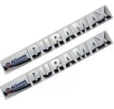2x Chrome Allison Transmission Duramax Hood Letter Logo Emblm Badge Trucks picture