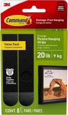 Command 20 lb XL Heavyweight Picture Hanging Strips 8 Pairs (16 Command Strips), picture