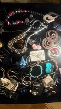 Vintage jewelry lot - over a lb of earrings and necklaces, many pieces picture