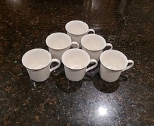 SET (6) Villeroy & Boch CELLINI Chateau White 6 oz Coffee Mugs, Cups picture