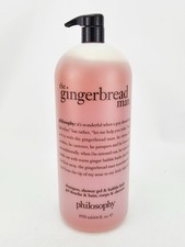Philosophy The Gingerbread Man Shampoo Shower Gel Bubble Bath Jumbo 64 oz NEW picture