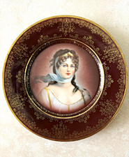 Antique Royal Vienna Porcelain Portrait Plate w/Painted Woman Lady Queen Prussia picture