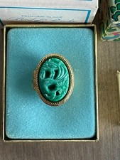Vintage Avon FAUX JADE BIRDS OF PARADISE POISON P erfume /Glace  1970 picture